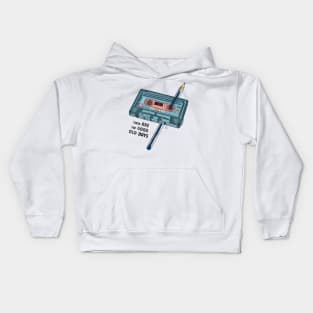 Cassette tape ,These are the good old days Kids Hoodie